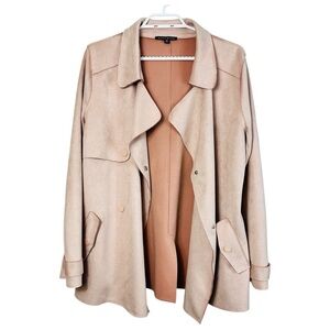 Haute Monde Blush Pink Women's Juniors Casual Faux Suede Moto Jacket size Medium
